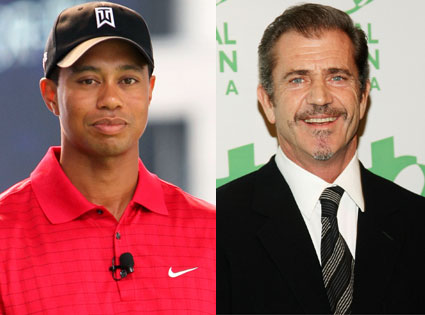 Tiger Woods, Mel Gibson Tiger Woods, Mel Gibson